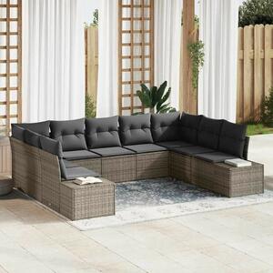 Kerti Kanapé Szett 9 pcs Szürke 289 x 209 x 85 cm Poli rattan