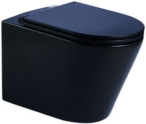 LaVita Galve Black miska WC wisząca bez kołnierza z deską wolnoopadającą czarny mat