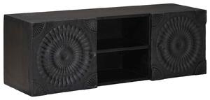 VidaXL TV szekrény Fekete 105 x 30 x 35 cm Tömör Mangófa és Műszaki Fa