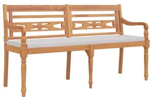 VidaXL tömör tíkfa batavia pad párnával 150 cm