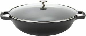 Staub 1004706 La Cocotte Öntöttvas Wok 30 cm - Fekete