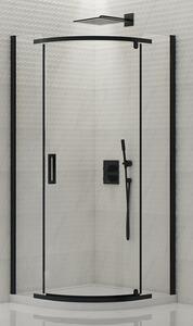 New Trendy New Komfort Black zuhanykabin 90x90 cm félkör alakú fekete félmatt/átlátszó üveg K-0469