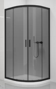 New Trendy New Varia Black zuhanykabin 80x80 cm félkör alakú fekete félmatt/átlátszó üveg K-0565