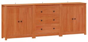 VidaXL Széf 3 db Viaszbarna 210 x 35 x 80 cm Tömör fenyő
