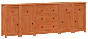 VidaXL Széf 5 db Viaszbarna 226 x 35 x 80 cm Tömör fenyő