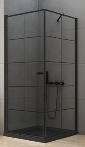 New Trendy New Soleo Black zuhanykabin 90x90 cm négyzet fekete félmatt/üveg mintával D-0285A/D-0120B