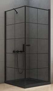 New Trendy New Soleo Black zuhanykabin 90x90 cm négyzet fekete félmatt/üveg mintával D-0285A/D-0121B