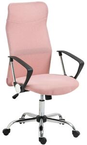 HOMCOM ergonomikus irodai szék, magasságban állítható forgószék hintafunkcióval, hálós kárpitozás, rózsaszín