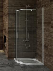 New Trendy New Komfort zuhanykabin 90x90 cm félkör alakú króm fényes/grafit üveg K-0435
