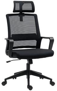 HOMCOM Ergonomikus irodai szék, forgószék, hálószövet fekete