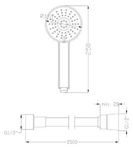 Invena Dafni zuhany készlet beépített Igen fekete BS-88-014