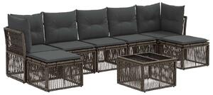 VidaXL Kerti Kanapé Szett 8 pcs Szürke polirattan