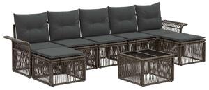 VidaXL Kerti Kanapé Szett 8 pcs Szürke polirattan