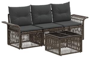VidaXL Kerti Kanapé Szett 4 pcs Szürke polirattan