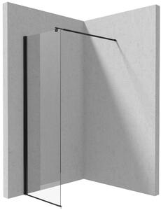 Deante Kerria Plus zuhanykabin fal walk-in 50 cm fekete matt üveg/átlátszó üveg KTSN85P
