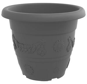 VidaXL Kerek Virágcserép 24 pcs Fekete Ø 39 x 32 cm Műanyag