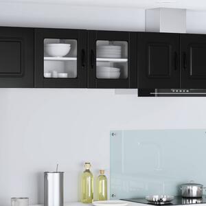 Konyhaszekrény polcokkal 2 pcs Fekete 40 x 31 x 40 cm Faanyag
