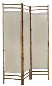 VidaXL 3 paneles bambusz/vászon paraván 120 cm