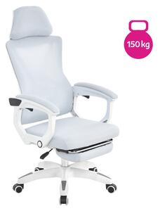 Irodai szék, világosszürke/fehér, teherbírás 150 kg, MALVIN