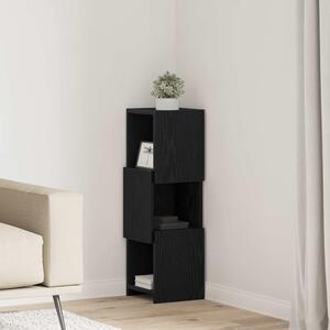 Sarokszekrény Fekete tölgy 25,5x25x80cm Faanyag