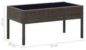 VidaXL barna polyrattan kerti asztal 75 x 40 x 37 cm