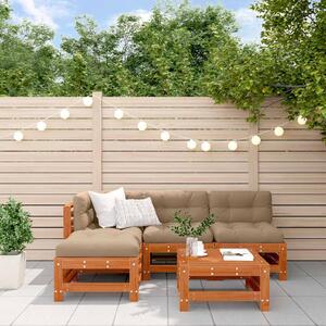 VidaXL Kerti lounge szett 5 pcs Viaszbarna Tömör fenyő