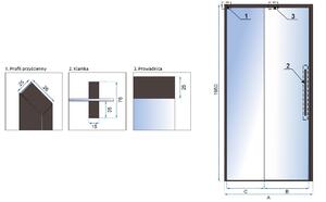 Rea Rapid Slide zuhanyajtók 100 cm tolható fekete félfényes/átlátszó üveg REA-K6400