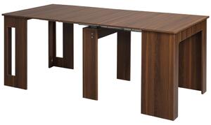 HOMCOM Kihúzható Étkezőasztal, mobil, modern design, barna
