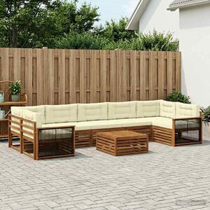 VidaXL Kültéri kanapé szett párnával 8 pcs Természetes és krémszínű