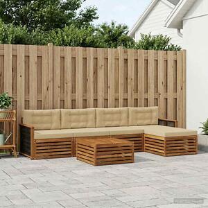 VidaXL Kültéri kanapé szett párnával 6 pcs Természetes és bézs