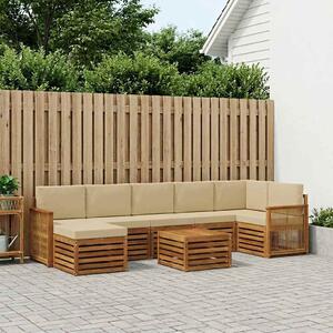 VidaXL Kültéri kanapé szett párnával 7 pcs Természetes
