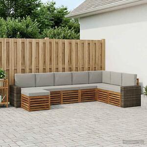 VidaXL Kültéri kanapé szett 8 pcs Természetes és Világosszürke