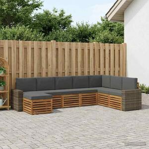 VidaXL Kültéri kanapé szett párnával 8 pcs Természetes és antracit