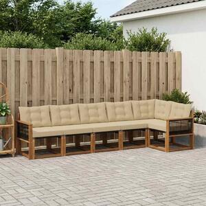 VidaXL Kültéri kanapé szett párnával 6 pcs Természetes és bézs