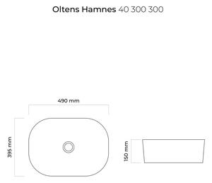 Oltens Hamnes mosdótál 49x39.5 cm ovális mosdótálak fekete 40300300