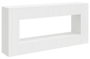 VidaXL Konzolasztal Csíkos Fehér 155 x 29 x 74 cm Mérnöki fa