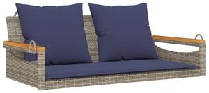 VidaXL szürke polyrattan hintapad párnákkal 109 x 62 x 40 cm
