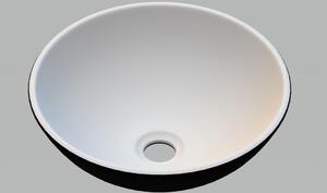 Invena Tinos mosdótál 39.5x39.5 cm kerek mosdótálak fehér-fekete CE-43-041