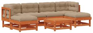 VidaXL Kerti lounge szett 7 pcs Viaszbarna Tömör Fenyőfa