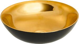 Invena Tinos mosdótál 39.5x39.5 cm kerek mosdótálak fekete-arany CE-43-027