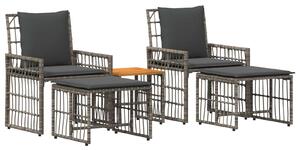 VidaXL Kültéri Bútor Szett 5 pcs Fekete és Sötétszürke