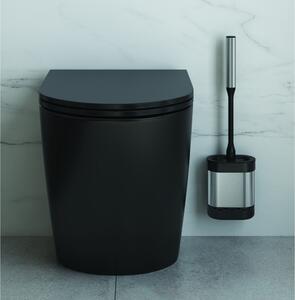 Sötétszürke rozsdamentes acél WC-kefe Cleany – Metaltex