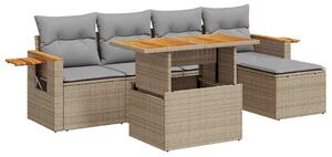 VidaXL Polyrattan Kerti Ülőgarnitúra - Akácfa - 7 részes