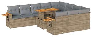 VidaXL Polyrattan Kerti Ülőgarnitúra - 10 részes - Bézs