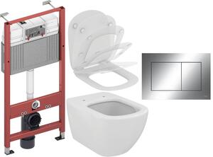Set WC csésze Ideal Standard Tesi T007901, beépíthető keret Tece Base 9400407, T352701, 9.240.401