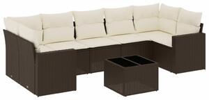 VidaXL 8 részes barna polyrattan kerti ülőgarnitúra párnákkal
