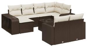 VidaXL 11 részes barna polyrattan kerti ülőgarnitúra párnákkal