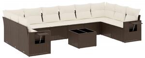 VidaXL 11 részes barna polyrattan kerti ülőgarnitúra párnákkal