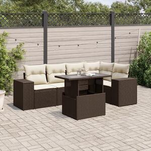 VidaXL 6 részes barna polyrattan kerti ülőgarnitúra párnával