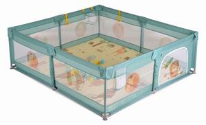 GAMEZONE járóka összecsukható szőnyeggel, 60 labdával 180x200 MENTA